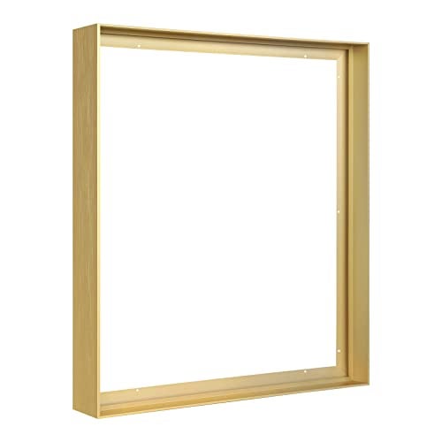 FOLKOR Canvas Floater Frame for 20x30 Oil Paintings DIY Metal Floating Frame with 15 Deep for Stretched Canvas Art Prints Landscape Portrait Horizontal or Vertical Display Gold - Image 1