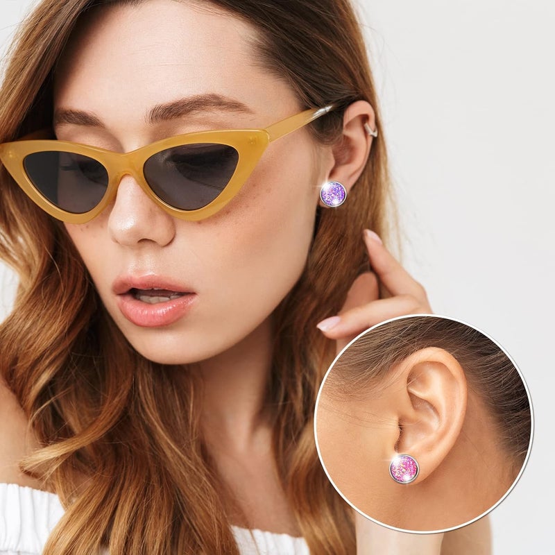 Diy Crafts 16996 Steel Blank Earring Stud Base Fit 3 4 5 6 8 10 12mm Cabochon Cameo Settings Diy Jewelry Making Finding Supplies, Pack of 300 (Multicolor) - Image 3