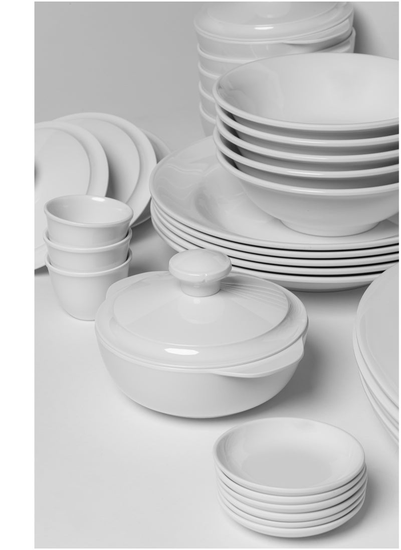 CC Bin Shihon Melamine Dinner Set 80 Pieces For 6 People White Microwave And Dishwasher Safe  - Image 3