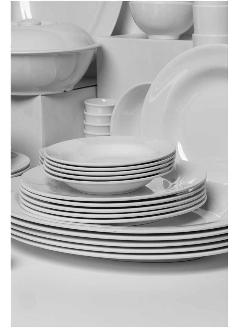 CC Bin Shihon Melamine Dinner Set 80 Pieces For 6 People White Microwave And Dishwasher Safe  - Image 4