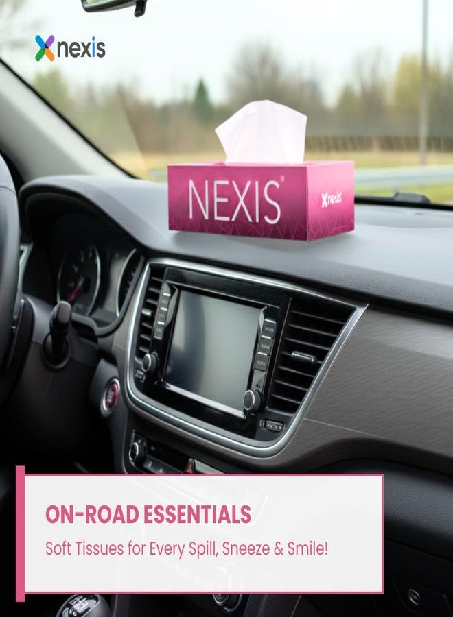 NEXIS 2-Ply Facial Tissue Paper Box | 800 Sheets | 100 Pulls x 4 Boxes | Car Tissue | Soft And Highly Absorbent | 100% Natural Virgin Fibre - Image 3