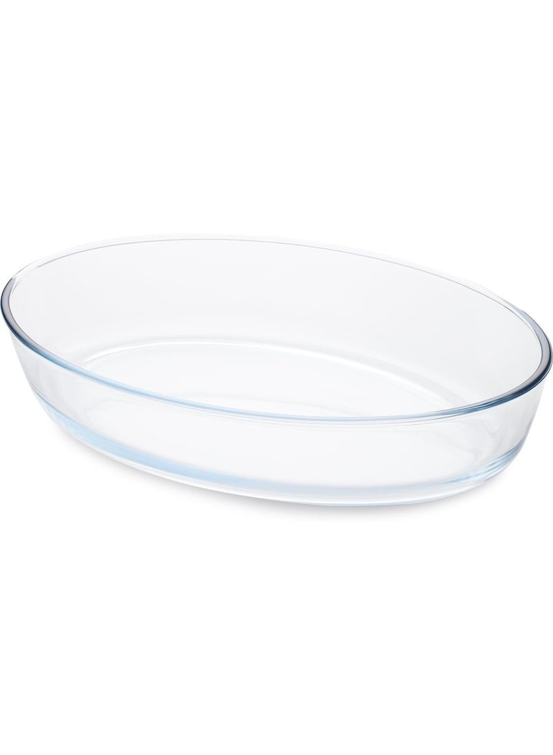 Guardini, Borosilicate Glass Oval Baking Dish Heat Resistant 35 x 24 x 7 cm, 3 Litres, Transparent/Light Blue - Image 2
