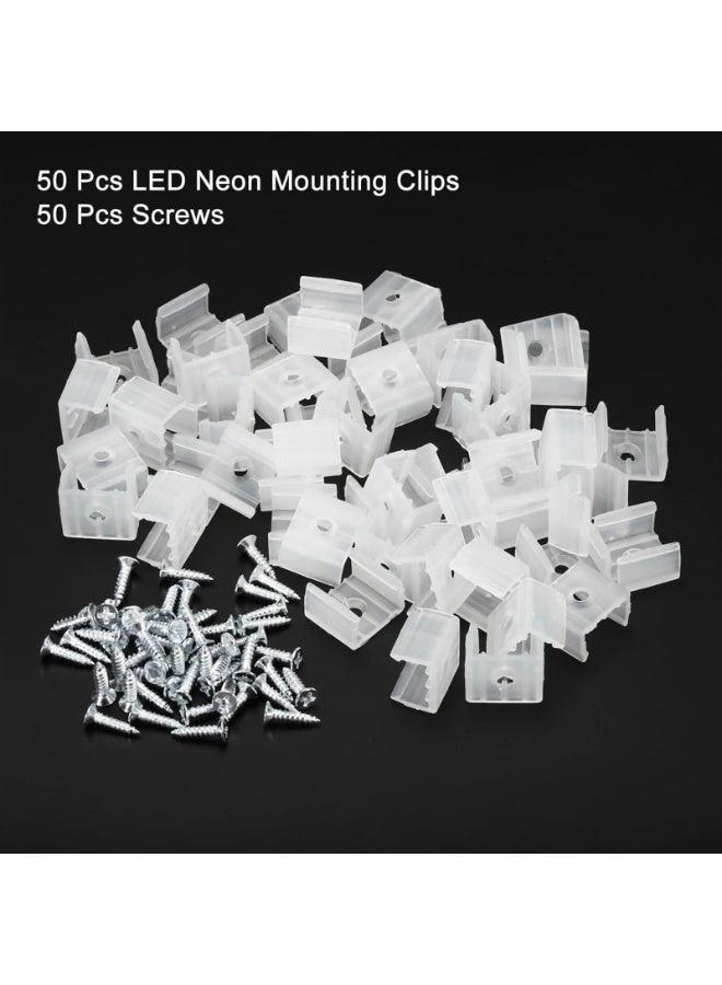 50pcs LED Neon Mounting Clips Holder Mounting Bracket Support Fixing Clamps Fit  Silicone LED Neon Strip Lighting, Translucent  - Image 2