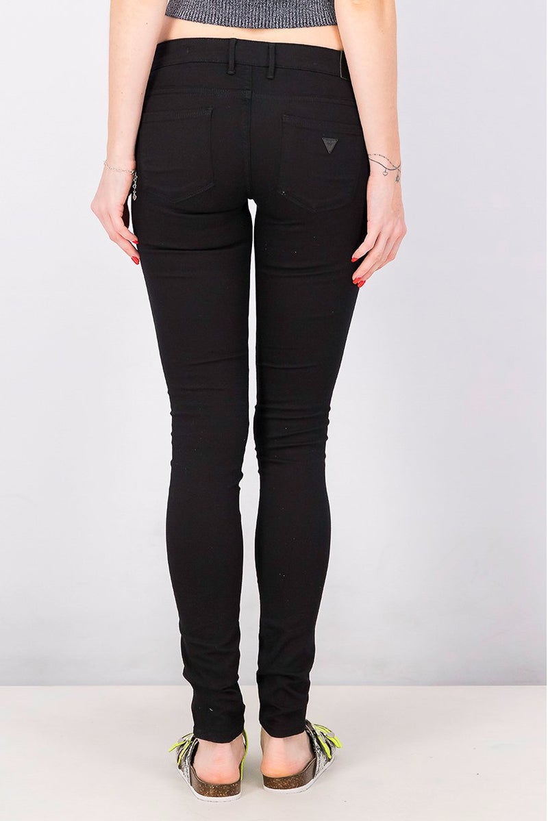 GUESS Women Skinny Fit Solid Stretchable Jegging, Black - Image 4