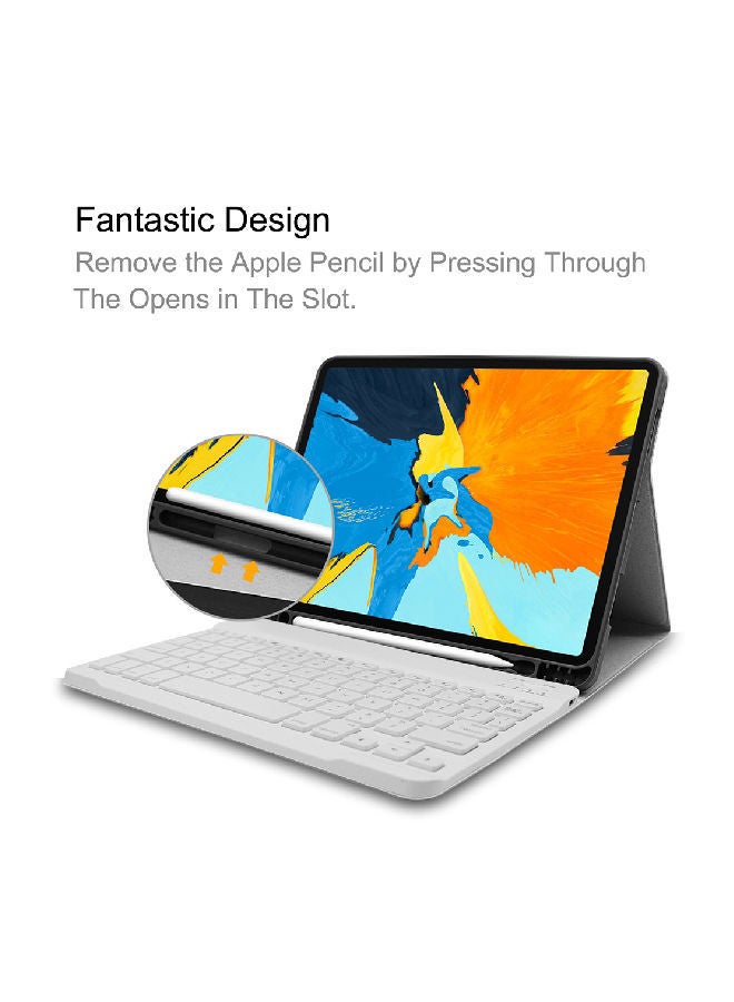 NIBEMINENT Keyboard Case Cover For Apple iPad Pro 11-Inch Blue/White  - Image 5