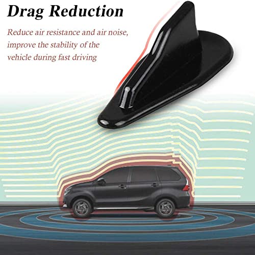 RULLINE 10pcs/Set Diffuser Shark Fin Kit Compatible with Spoiler Roof Wing Air Vortex Generator Black - Image 3