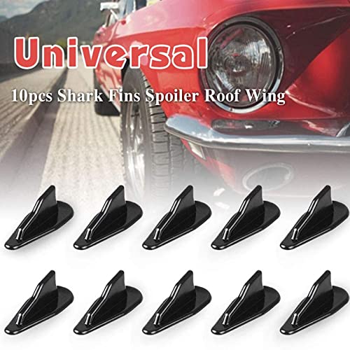 RULLINE 10pcs/Set Diffuser Shark Fin Kit Compatible with Spoiler Roof Wing Air Vortex Generator Black - Image 2