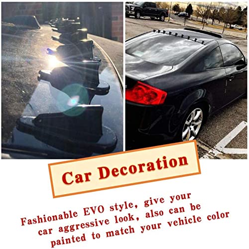 RULLINE 10pcs/Set Diffuser Shark Fin Kit Compatible with Spoiler Roof Wing Air Vortex Generator Black - Image 5