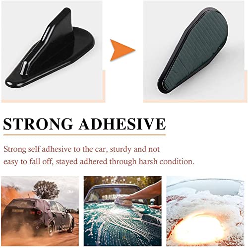 RULLINE 10pcs/Set Diffuser Shark Fin Kit Compatible with Spoiler Roof Wing Air Vortex Generator Black - Image 4