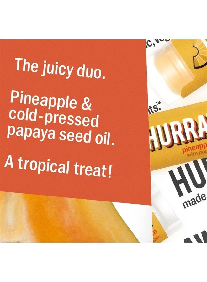 Hurraw! Pineapple Lip Balm, 2 Pack: Organic, Certified Vegan, Cruelty and Gluten Free. Non-GMO, 100% Natural Ingredients. Bee, Shea, Soy and Palm Free. Made in USA