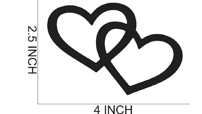 300Sparkles DOUBLE HEART MDF Cutout Wall hangingArt Craft ValentineWedding Room Wall Decoration Art Crafts 37 x 25 inch 20 PCS Natural Brown - Image 2