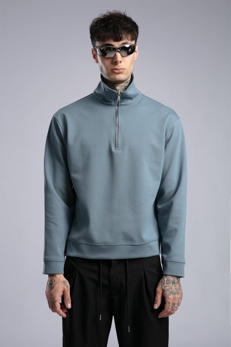 كاتش سويت شيرت بسحاب وياقة عالية - Image 5