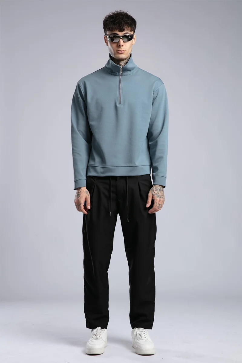 Catch High Neck Zip-Up Sweatshirt