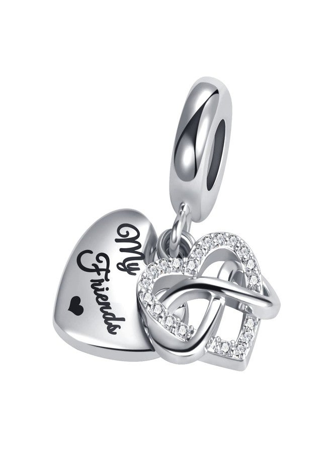 QeenseKc My Best Friend Friendship Charm Heart Infinity Bead for Pandora Bracelet - Image 2