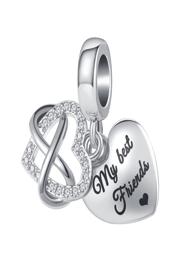 QeenseKc My Best Friend Friendship Charm Heart Infinity Bead for Pandora Bracelet - Image 1
