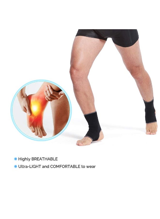 Elastic Ankle Support Sleeve with Open Heel Design - Breathable Knitted Fabric for Joint Stability - High-Performance Compression Wrap for Men, Women & Kids - 1 Pair - Image 4