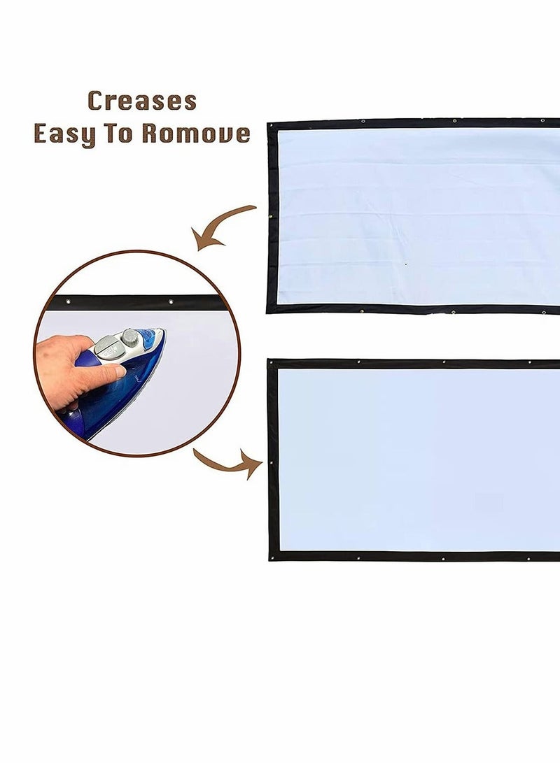 Projector Screen Upgraded Movie Screen 72 inch 4K 16:9 HD Portable Screen Premium Indoor Outdoor Anti-Crease Projection Screen for Home Theater Backyard Office Movie Presentation - Image 3