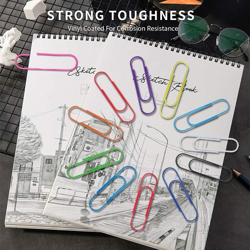 Gute Paper Clips, 40 Pack 4 Inches Mega Large Paper Clips - 100mm Extra Large Multicolored Jumbo Coated Paperclips Big Sheet Holder for Office School Document Organizing - Image 2