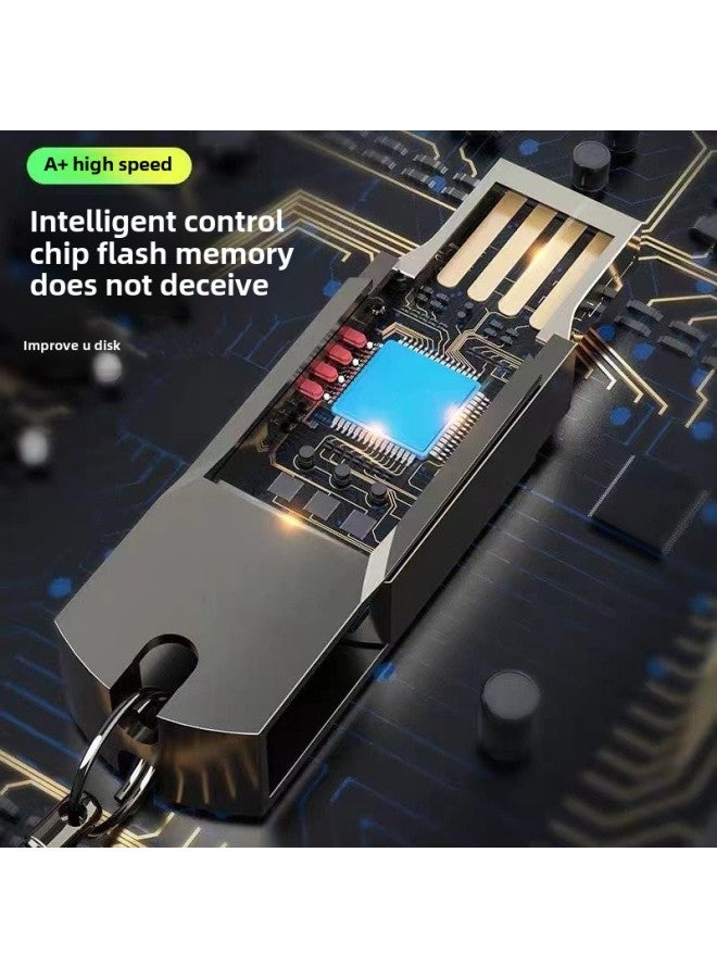 U Disk 128g Large Capacity Mobile Phone Computer Dual-use 64g High Speed 32g Car Carrying Student USB Mobile-Capacity:8g To 128g-Interface:64g Black + 2 Adapters 【can Also Be Used On Mobile Phones】 - Image 4