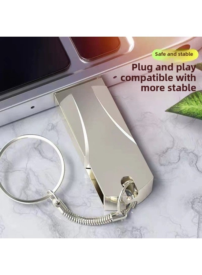 U Disk 128g Large Capacity Mobile Phone Computer Dual-use 64g High Speed 32g Car Carrying Student USB Mobile-Capacity:8g To 128g-Interface:64g Black + 2 Adapters 【can Also Be Used On Mobile Phones】 - Image 3