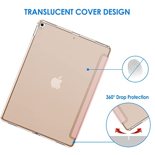 Jetech حافظة JETech لجهاز iPad Pro 12.9 بوصة (الجيل الأول والثاني، موديل 2015 و2017)، استيقاظ/نوم تلقائي (ذهبي وردي) - Image 4