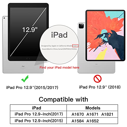 Jetech حافظة JETech لجهاز iPad Pro 12.9 بوصة (الجيل الأول والثاني، موديل 2015 و2017)، استيقاظ/نوم تلقائي (ذهبي وردي) - Image 2