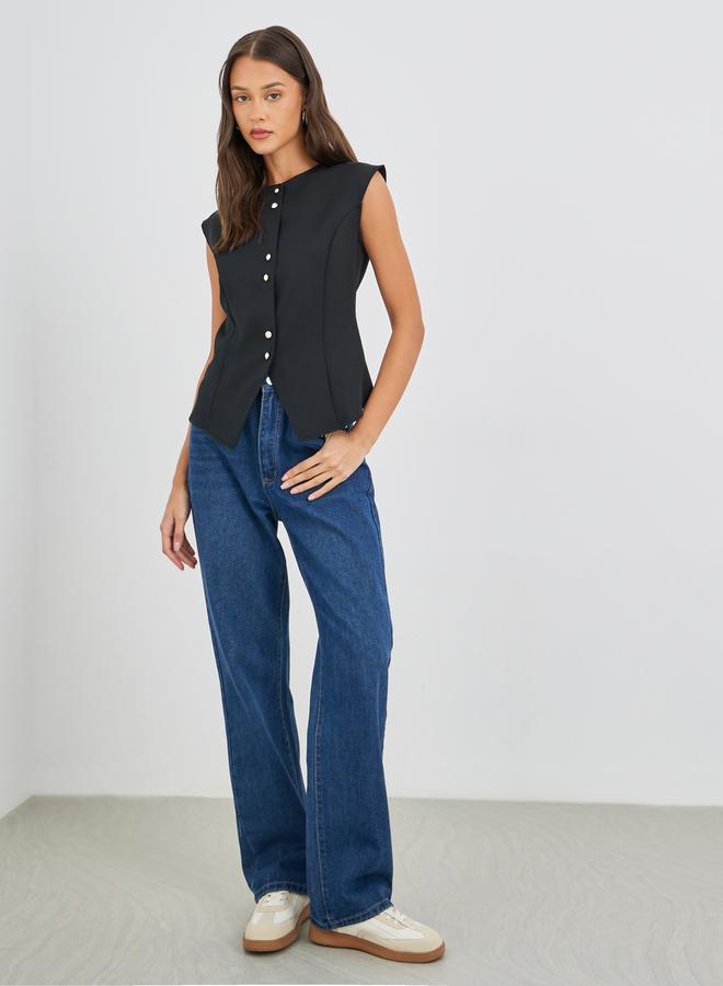 Styli Button Down Sleeveless Waistcoat - Image 2
