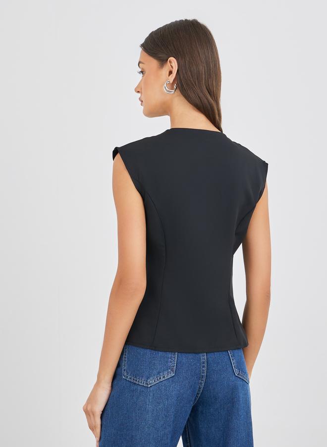 Styli Button Down Sleeveless Waistcoat - Image 4