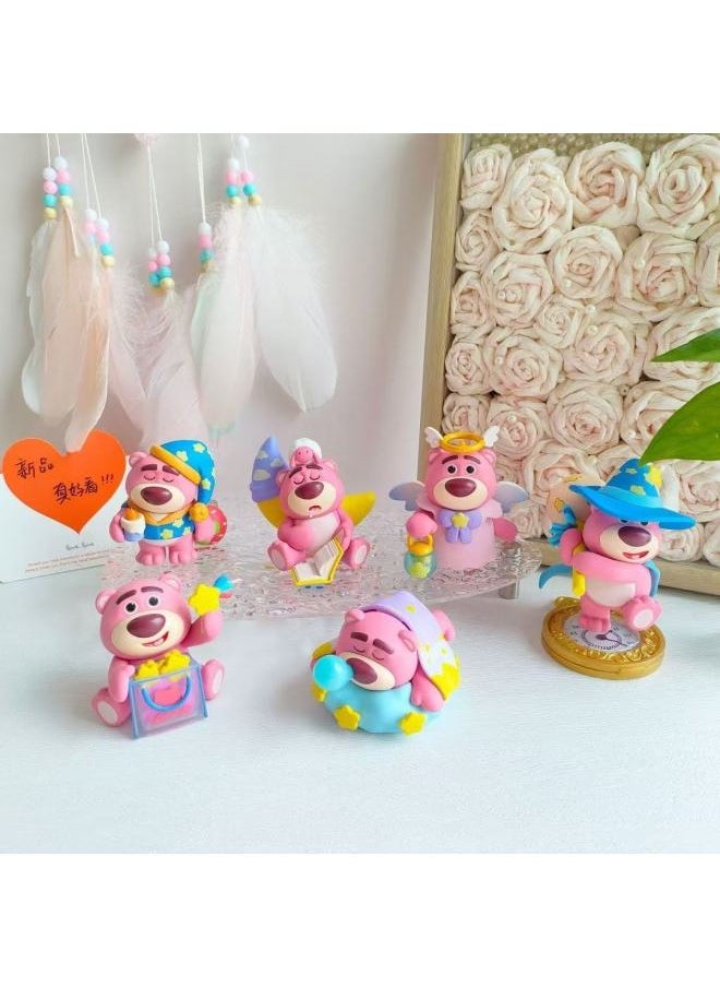Generic - Strawberry Bear Sleeping Series Blind Box Butt Butt Bear Hand Doll Doll Cute Car Desktop Ornaments Gift For Girls-Color:4 Blind Boxes [not Repeated]-Specifications:Strawberry Bear Sleeping Dream Series - Image 1