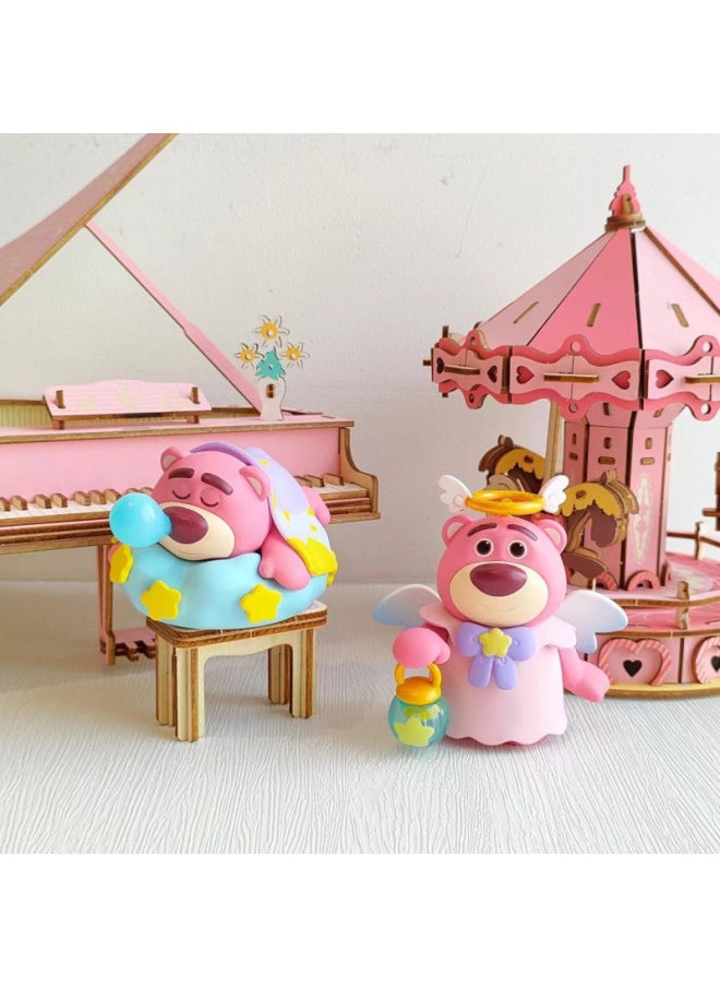 Generic - Strawberry Bear Sleeping Series Blind Box Butt Butt Bear Hand Doll Doll Cute Car Desktop Ornaments Gift For Girls-Color:4 Blind Boxes [not Repeated]-Specifications:Strawberry Bear Sleeping Dream Series - Image 1