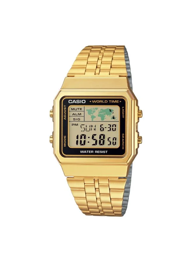 CASIO Unisex Stainless Steel Digital Watch A-500WGA-1D - 34 mm