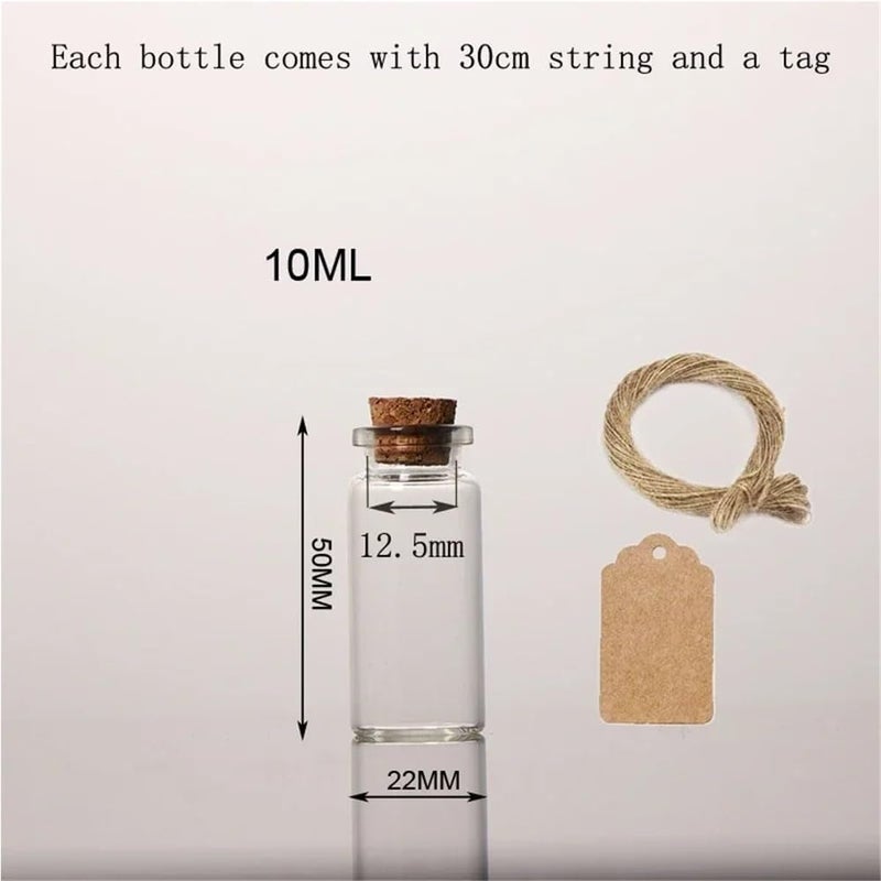 Mini Glass Bottles and Corks Diameter 22mm, 5ml-30ml Gravel Bottles Easy Use for Decor 5pcs(10ml*22mm*50mm) - Image 1