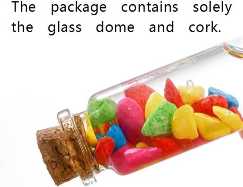Mini Glass Bottles and Corks Diameter 22mm, 5ml-30ml Gravel Bottles Easy Use for Decor 5pcs(10ml*22mm*50mm) - Image 2