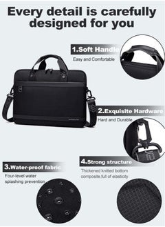 ARCTIC HUNTER Professional Lightweight Laptop Bag, Business Travel Briefcase Crossbody Shoulder Bag,Water Resistant Office Notebook Case Messenger Bag for Men Fits 15.6 Inch Laptop,Black  - Image 4