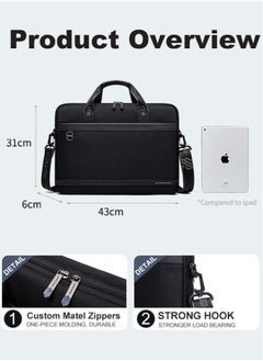 ARCTIC HUNTER Professional Lightweight Laptop Bag, Business Travel Briefcase Crossbody Shoulder Bag,Water Resistant Office Notebook Case Messenger Bag for Men Fits 15.6 Inch Laptop,Black  - Image 3
