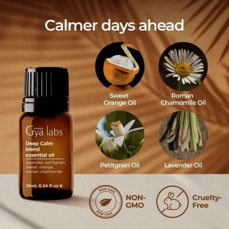 Gya Labs Deep Calm Essential Oil Blend for Relaxation & Emotional Balance - 0.34 fl oz - Calm Aromatherapy Oils for Diffusers, Humidifiers, Aromatherapy - Suitable for Work, Home or Personal Use - Image 3