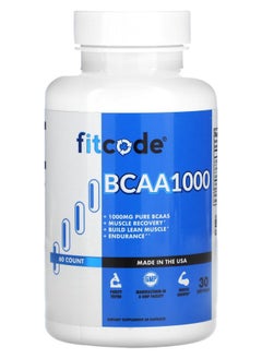 fitcode BCAA 1000 1000 mg 60 Count (500 mg per Capsule) 