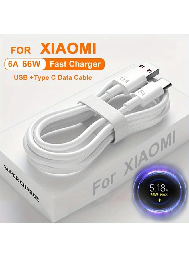 78 74 Inch USB Type C to A 6A Fast Charging Cable 66W Flash Charger for Phones and Notebooks - Image 1