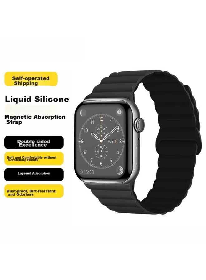 WITGOER Witgoer Watch Band [brand Direct Operation], Compatible With Apple Watch, Magnetic Silicone Strap For Apple Iwatch Ultra 2/s10/9/8/7/6/se, Liquid Soft And Skin-friendly, For Men And Women - Image 1