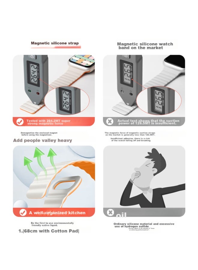 WITGOER Witgoer Watch Band [brand Direct Operation], Compatible With Apple Watch, Magnetic Silicone Strap For Apple Iwatch Ultra 2/s10/9/8/7/6/se, Liquid Soft And Skin-friendly, For Men And Women - Image 3