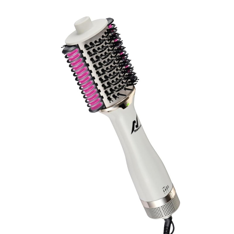 NexLev Ionic 4 in 1 Hot Air Brush + Straightener | 2 Step Styler Volumizer | Blow Dryer, Styler, Straightener & Waves | 360° Airflow | Tangle Free Bristle |Ceramic Tourmaline Coated Barrel | 1200W | V-02 - Image 1