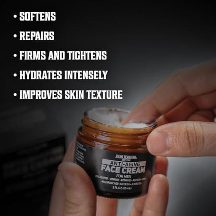 Viking Revolution Mens Anti Aging Face Cream - Mens Face Moisturizer for Men with Hyaluronic Acid, Aloe Vera, Vitamin E - Wrinkle Cream for Men with Vitamin B5, Green Tea (2 Fl Oz) - Image 4