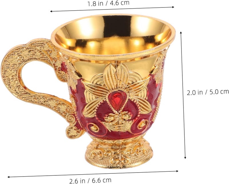 Unomor Gold Drinking Goblet Vintage Zinc Alloy Cup for Halloween Parties Medieval Design Portable and Versatile for Rituals Blessings and Celebrations - Image 2
