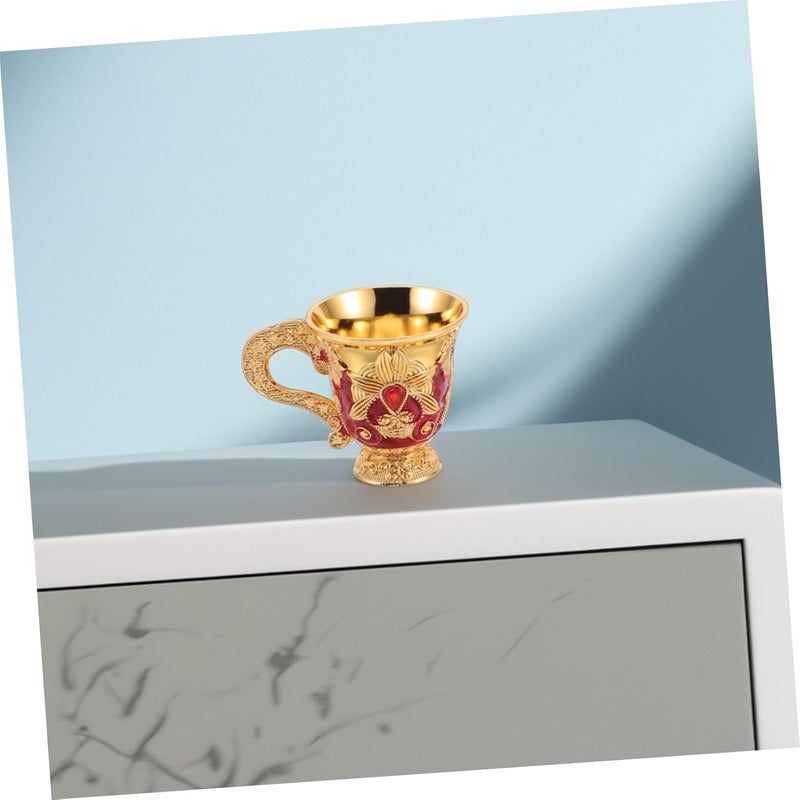 Unomor Gold Drinking Goblet Vintage Zinc Alloy Cup for Halloween Parties Medieval Design Portable and Versatile for Rituals Blessings and Celebrations - Image 5