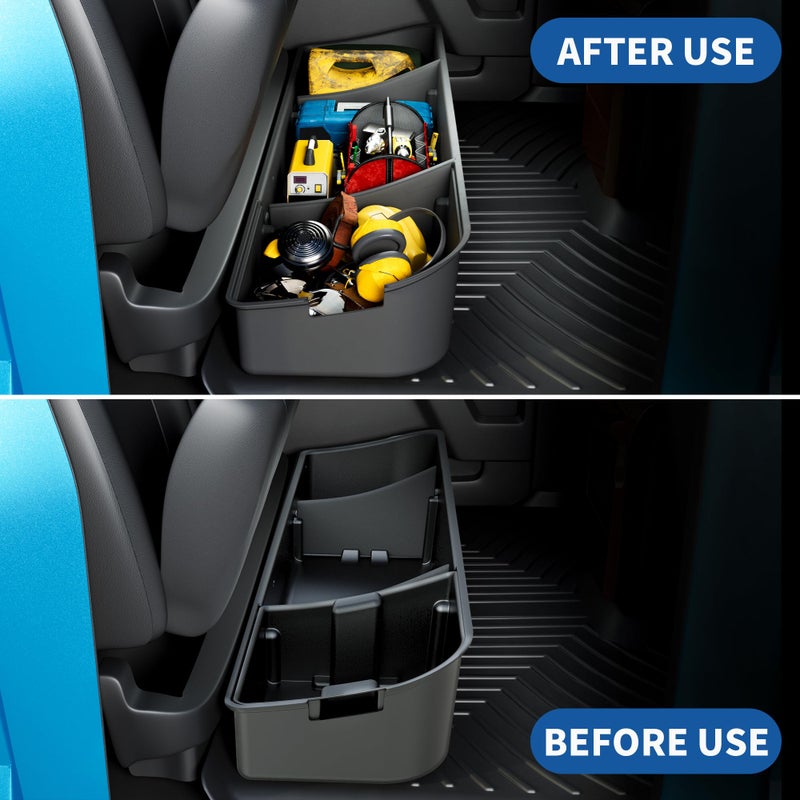oEdRo Underseat Storage for Ford F150(2015-2026) SuperCrew/Crew Cab & F-250/350/450/550(2017-2026) Super Duty, Upgraded Rear F-150 Under Seat Storage Truck Organizer Tool Box - Image 3