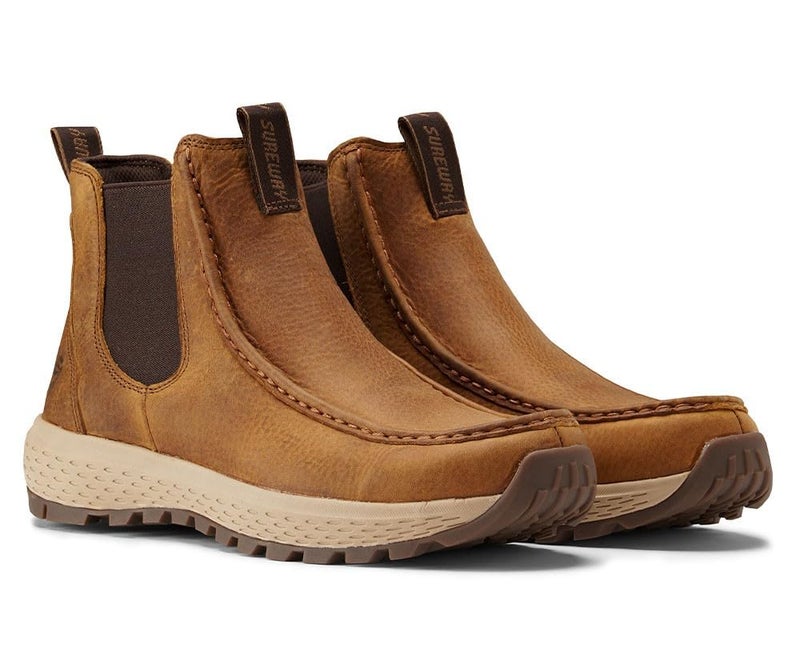 SUREWAY Men's Chelsea Boots,Fashion and Comfort Driving Shoes,Leather Moc Toe Outdoor Work Boots,Slip-Resistant Outsole,EH-Rated,All-Weather Rugged Slip-On Work/Casual/Dress Boots Shoes for Men - Image 3