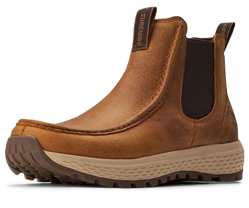 SUREWAY Men's Chelsea Boots,Fashion and Comfort Driving Shoes,Leather Moc Toe Outdoor Work Boots,Slip-Resistant Outsole,EH-Rated,All-Weather Rugged Slip-On Work/Casual/Dress Boots Shoes for Men - Image 1