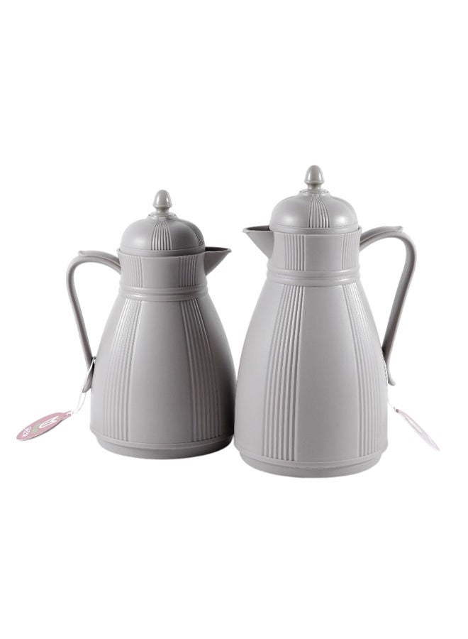 REEM 2-Piece Tea/Coffee Flask Set 0.7L & 1L Grey - Image 2
