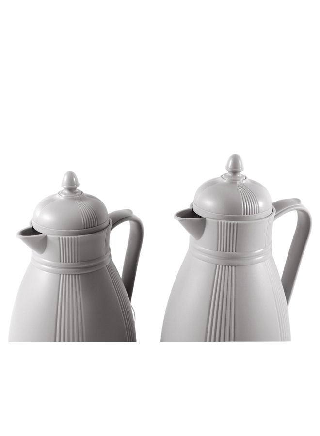 REEM 2-Piece Tea/Coffee Flask Set 0.7L & 1L Grey - Image 4