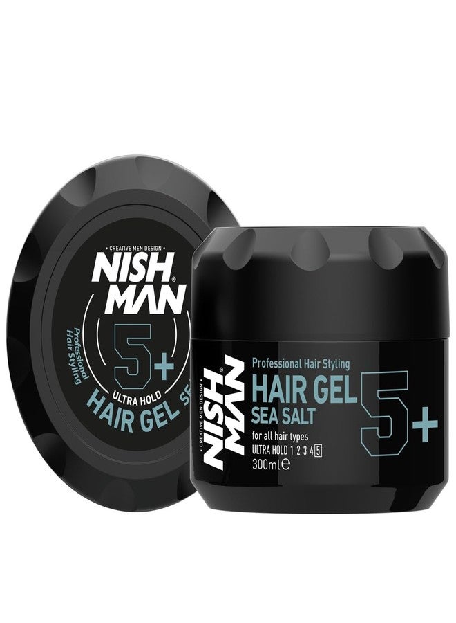 nishman Professional Hair Styling Hair Gel 5+ Sea Salt Ultra Hold